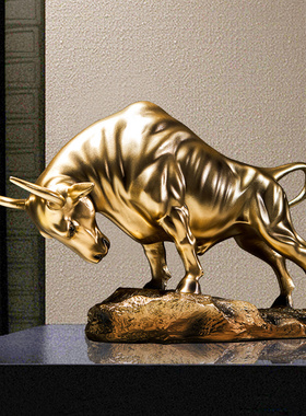 创意牛气冲天轻奢高档牛摆件电视柜办公室桌面客厅W家居酒柜装饰