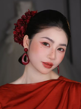 超仙中式新娘花朵发簪套装