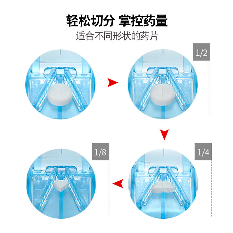 日本切药片神器分药器药片分割器一分二随身小药盒便携分装一分四 - 图1
