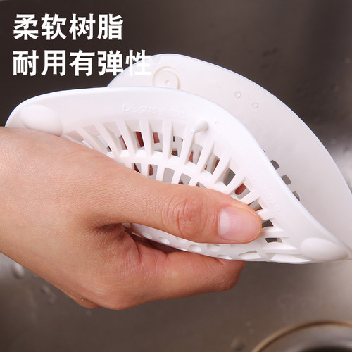 日式浴室头发过滤网下水道地漏硅胶盖卫生间水槽毛发头发防堵神器 - 图3