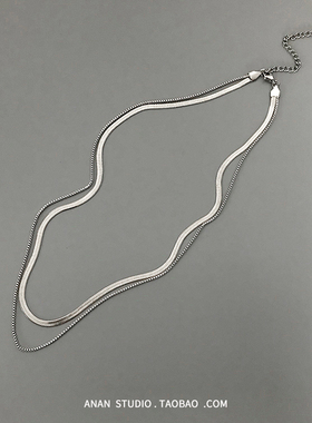 ins双层钛钢不掉色冷淡风项链