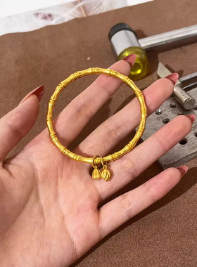 金包银竹节两世欢女款实心手镯