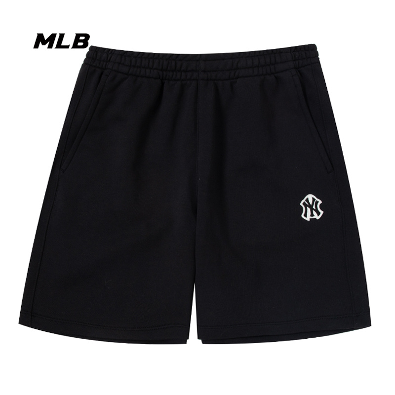 MLB短裤男女同款运动裤跑步健身透气针织刺绣小标五分裤3ASPB0133 - 图1