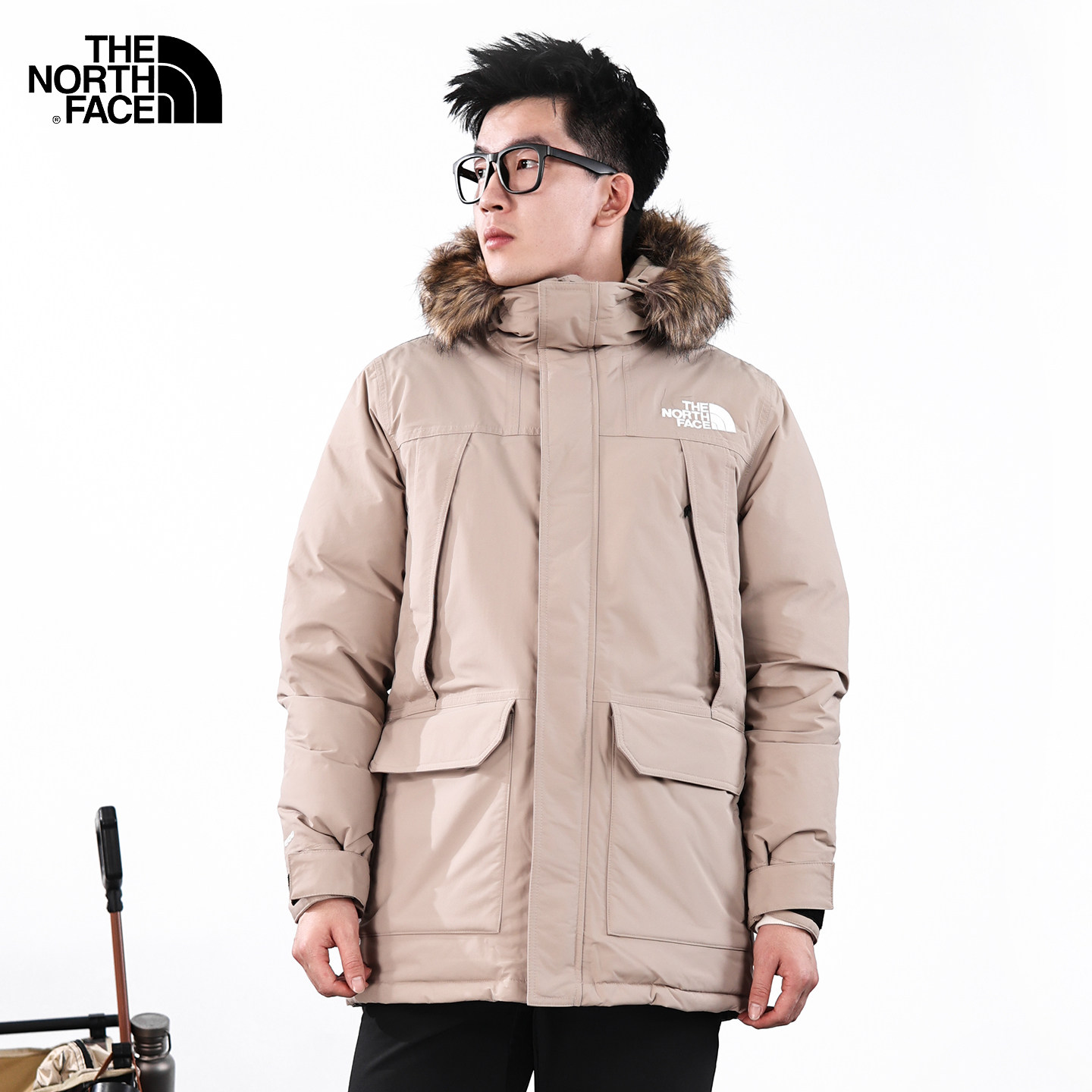 25秋冬TheNorthFace北面男户外中长毛领防水600蓬鹅绒羽绒服8HMB - 图3