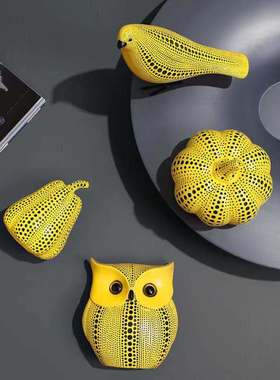 草间弥生同款南瓜摆件雕塑波点艺术现代密集圆点潮流潮玩