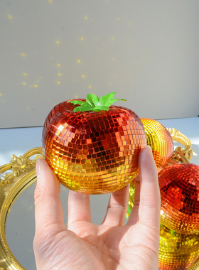 迪斯科蔬菜摆件创意镜面胡萝卜彩椒西红柿梨摆件派对用品家居装饰