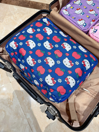 现货日系卡通可爱KT可折叠三件套大容量换季衣物收纳袋旅行分装包 - 图2