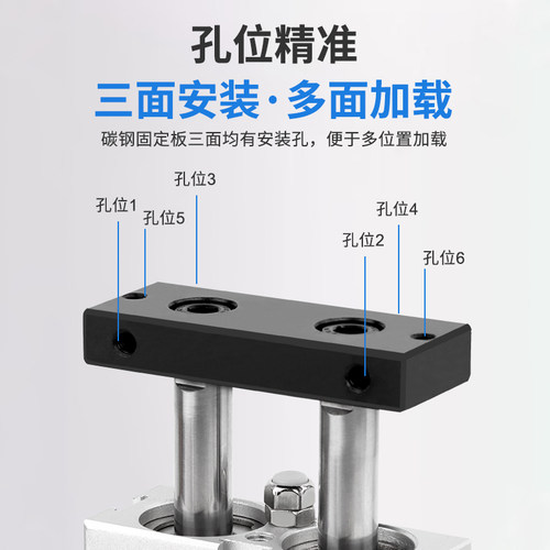 双轴双杆tda大推力小型气缸气动tn32x10x30x40x50x60x70x80x100-s - 图2