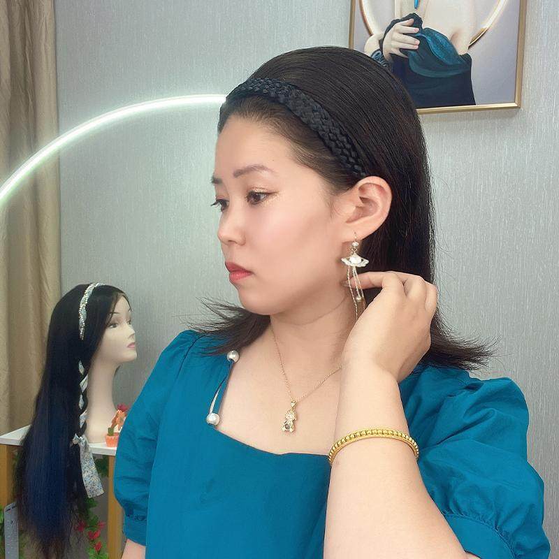 真发辫子发箍刘海一体假发女隐形头顶补发遮白发增发量前额刘海片,淘宝优惠券,粉丝福利购,淘宝优惠卷