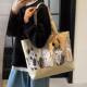 Cute Cartoon Canvas Bag Women's Large Capacity 2025 New Casual Versatile Shoulder Bag Hand Bag Commuting Tote Bag