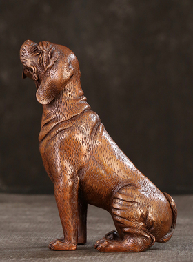 徽匠铜韵十二卡斯罗护卫犬摆件