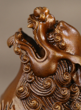 徽匠铜韵 黄铜望天吼 貔貅朝天吼 招财办公室客厅家居装饰品