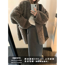 4PRIL comfortable in chao good wearing two colors straight cylinder plus suede womens winter mid-length casual half skirt