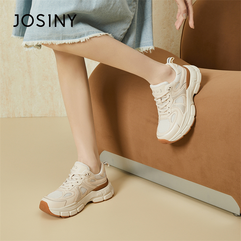 Josiny/卓诗尼老爹鞋2023新款春季运动鞋爆款厚底百搭增高女鞋子