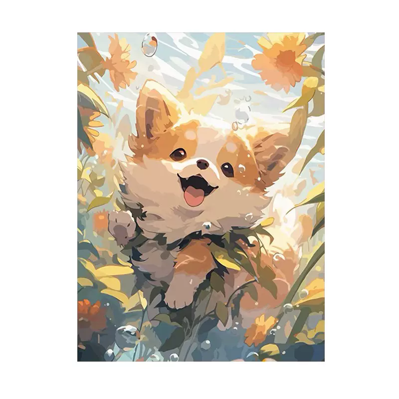 治愈系小狗狗十字绣2025新款5d满钻手工diy贴钻带相框卧室装饰画,淘宝优惠券,粉丝福利购,淘宝优惠卷