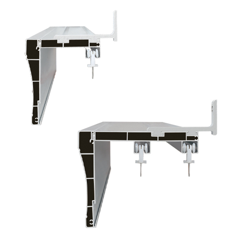 窗帘盒轨道一体双轨滑轮静音飘窗铝合金挡板遮挡装饰顶装窗帘轨道