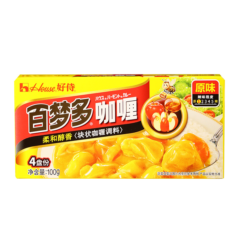 好侍百梦多咖喱块原味微辣日式风味咖喱调料鱼蛋鸡肉饭拌饭酱家用 - 图0