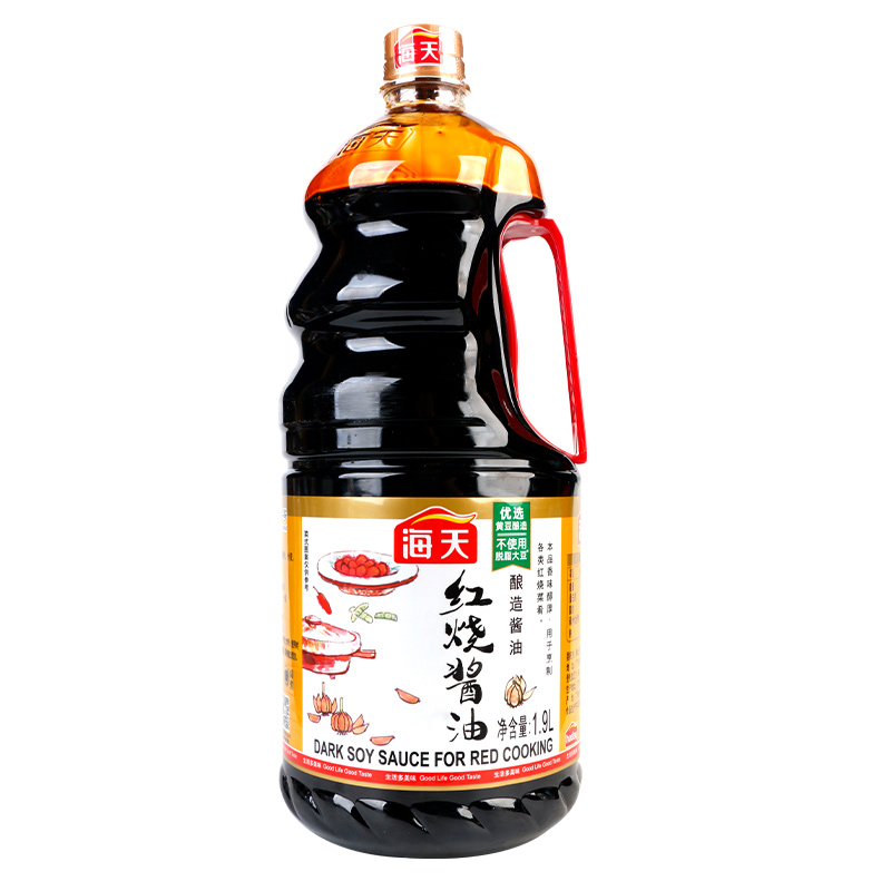 海天红烧酱油1.9L大桶装排骨炖猪蹄烹饪调料上色老抽酿造黄豆酱油