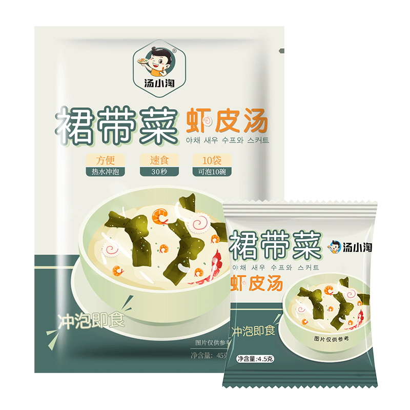 汤小淘紫菜汤冲泡即食小包食品旗舰店汤料包汤包裙带菜虾皮速食汤 - 图0