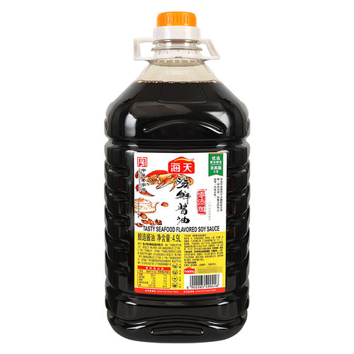 海天海鲜专用酱油4.9L商用大桶批发火锅烧烤蘸料凉拌佐餐酿造酱油 - 图3