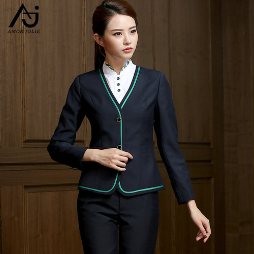 酒店前台工作服女高端职业制服套装物业客服高铁美容院工装清仓 - 图0