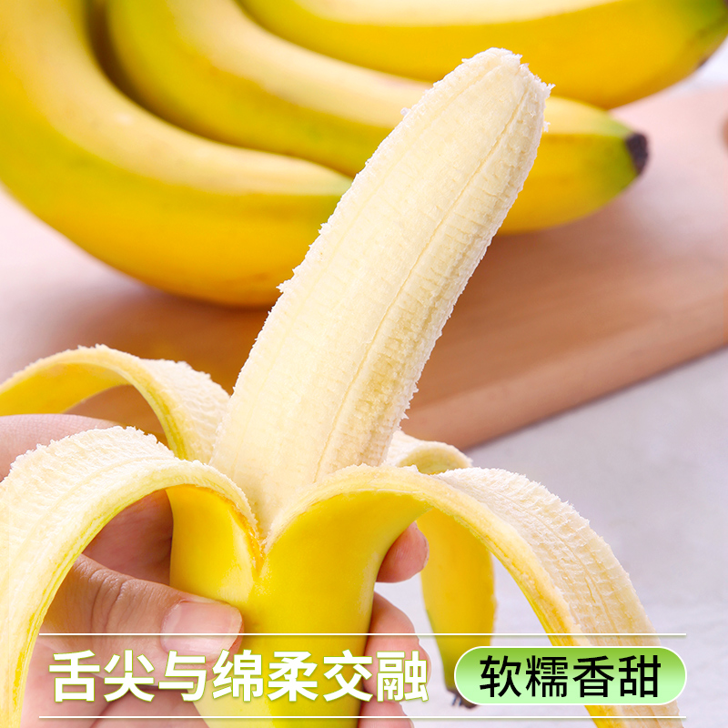 高山甜香蕉新鲜水果9斤当季现摘芭蕉小米蕉大香焦绿批发整箱5包邮