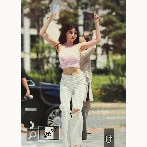 韩国金泫雅明星同款打歌服休闲气质长裤子白色破洞阔腿牛仔裤女 - 图0