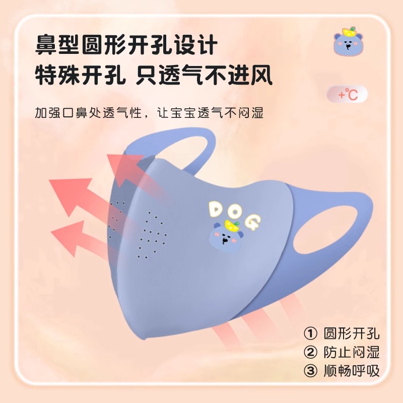2024新款秋冬季卡通儿童保暖口罩3至12岁男女童防风寒防晒面罩