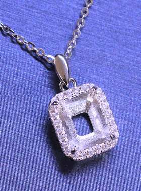 雷迪恩冰花切割吊坠托空托送项链