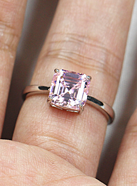简约欧美正方形阿斯粉钻戒指戒指