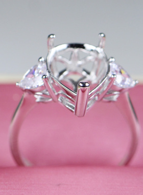 水滴形梨形宝石戒托戒指空托女