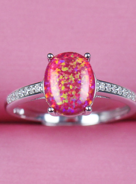 小众设计纯银时尚风宝石开口戒指