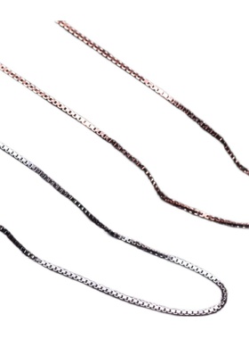 盒子链925银镀18K金项链女可调节