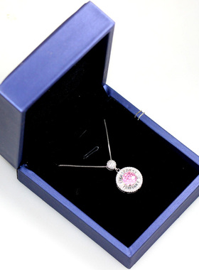 粉钻石吊坠女项坠粉色高碳钻