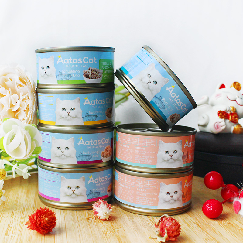 进口AatasCat爱达思猫罐头成幼猫零食宠物营养补水汤罐啫喱猫增肥
