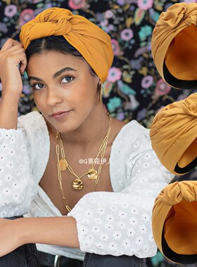 时尚头巾帽成人包头帽法式复古头巾百变套头帽turban fashion hat