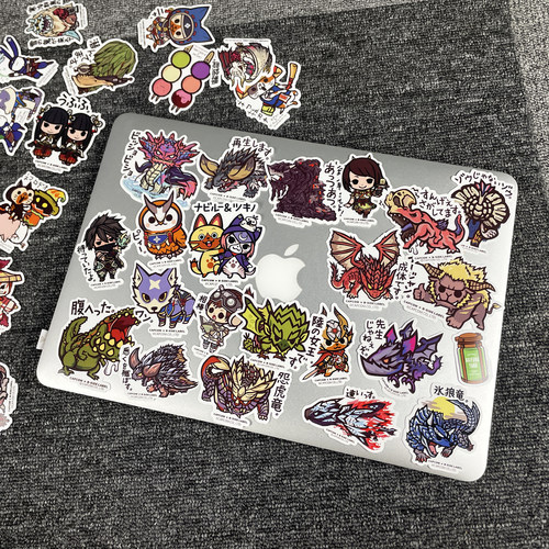 34张怪物猎人MonsterHunter游戏掌机macbook笔记本电脑ipad贴纸画 - 图0