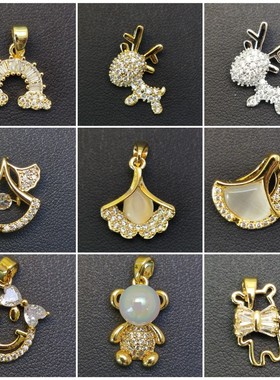 微镶不易褪色吊坠项链镀真金吊坠