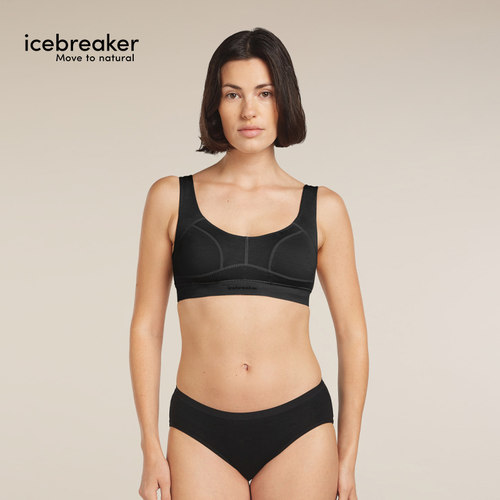 icebreaker纯美利奴羊毛女Queens文胸内衣大胸友好防下垂无钢圈 - 图1