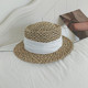 High quality sea grass flat top straw hat