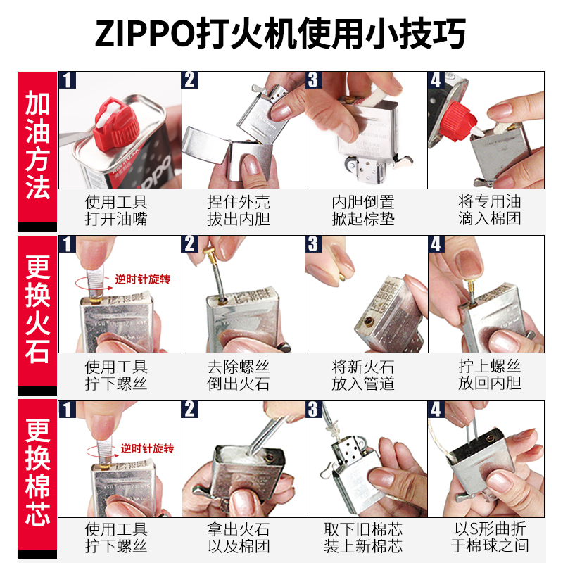 zippo打火机油官方旗舰店正品燃油专用配件火石棉芯芝宝zipoo煤油 - 图1