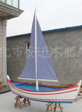 帆船木船摆件酒店餐饮船户外景观道具船实木船模型欧式木船摄影船