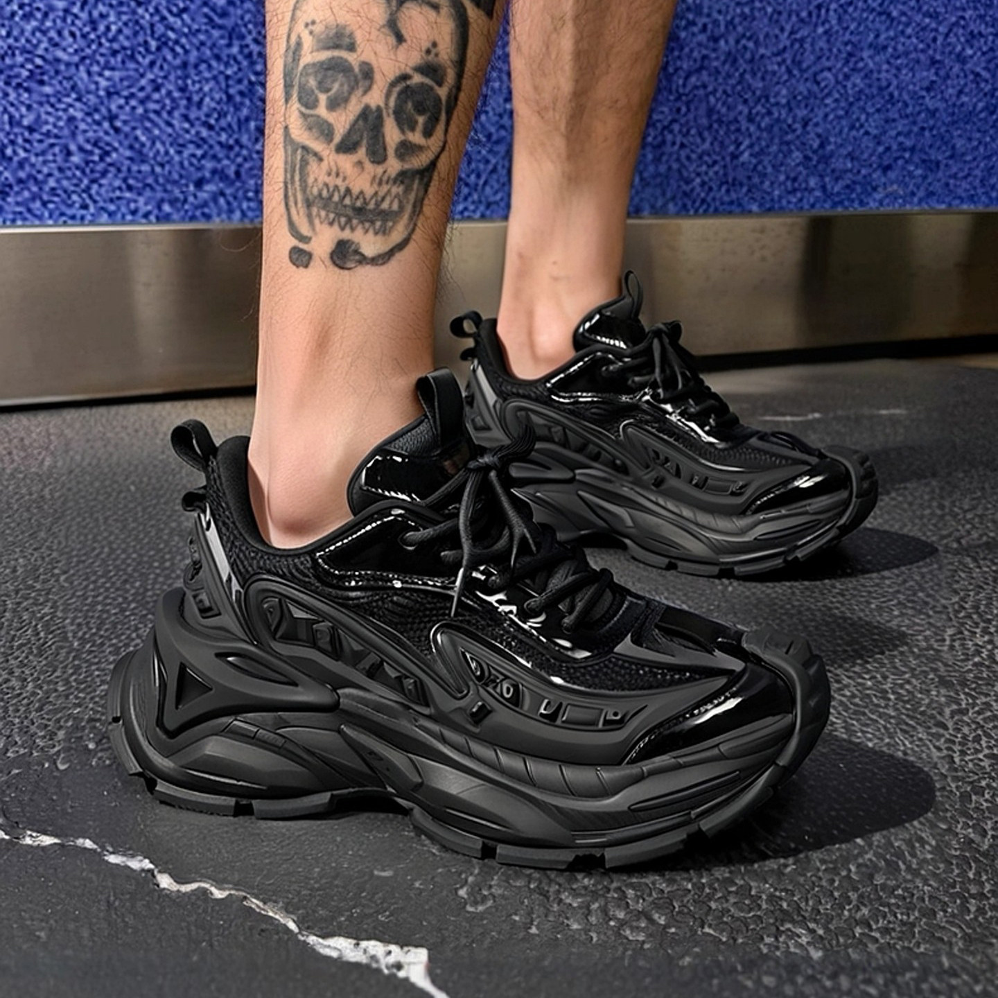 两点浪漫原创设计男女6CM厚底增高老爹鞋国潮黑武士银色机甲潮鞋,淘宝优惠券,粉丝福利购,淘宝优惠卷