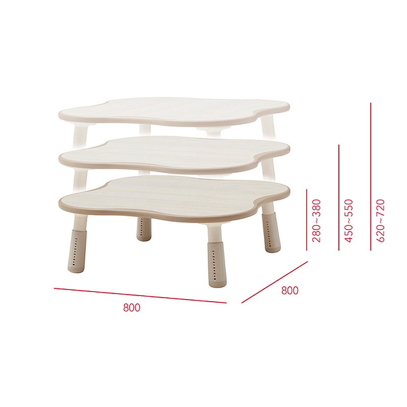 韩国iloom宝宝儿童学习桌四叶草写字桌游戏桌可升降可调节书桌-图3