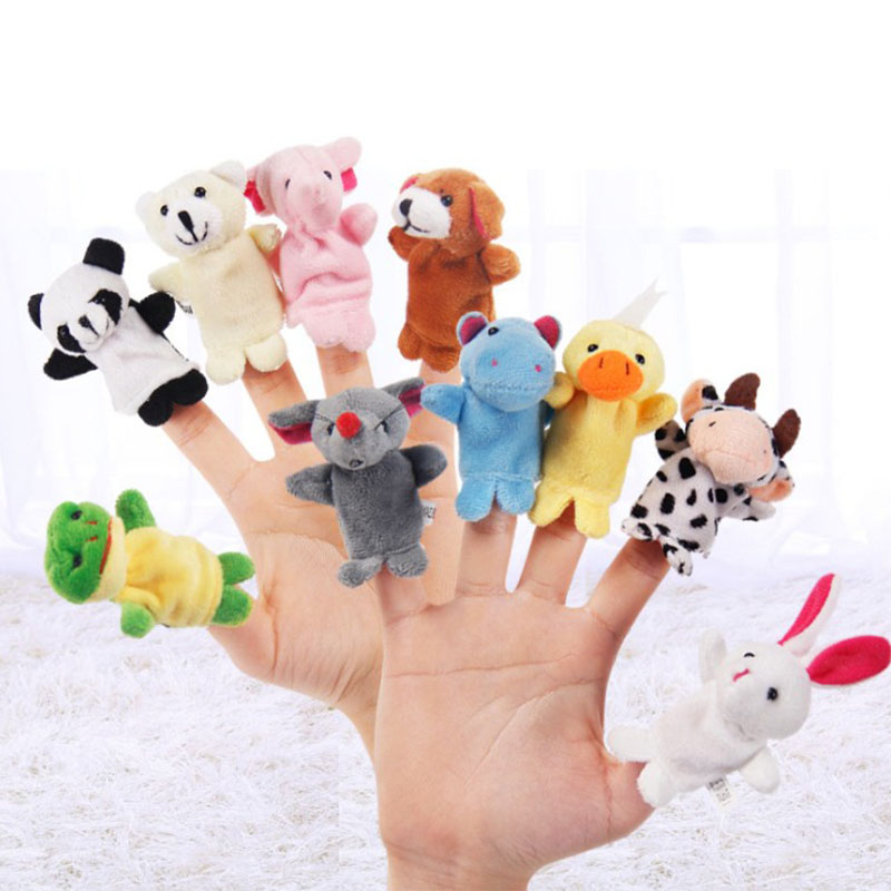 儿童亲子互动一家亲人动物指偶毛绒公仔手指玩偶动物手偶早教玩具 - 图0