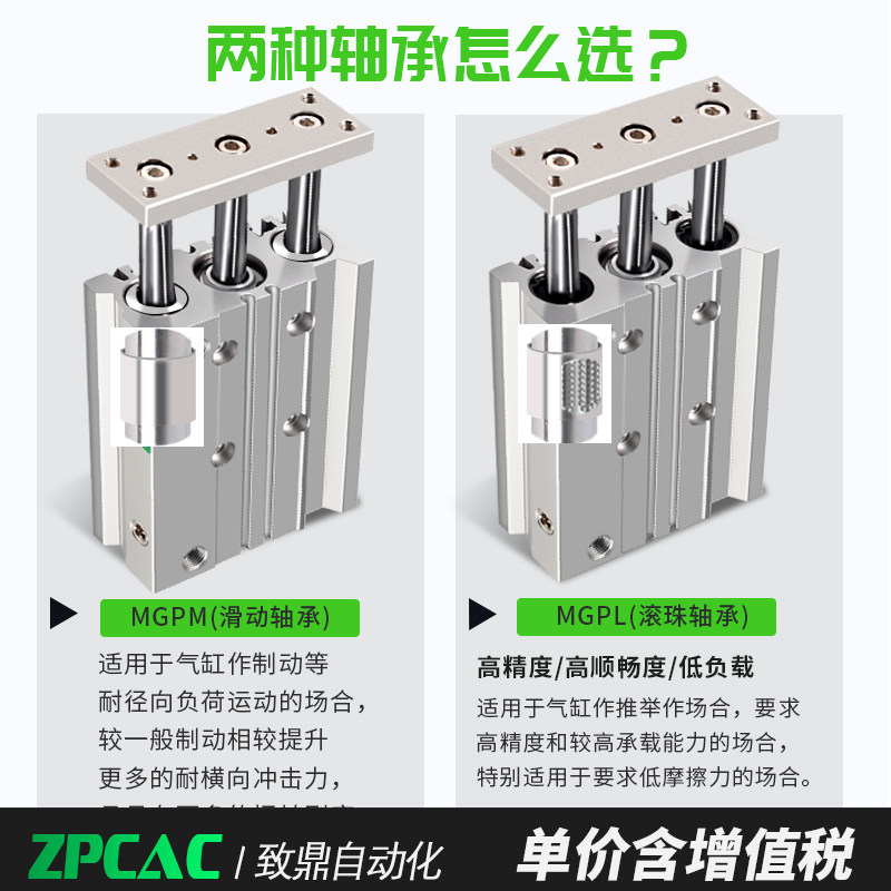 三轴三杆带导杆气缸MGPL12/16/20/25/32/40/50/63-10*25X30X40X50_虎窝淘