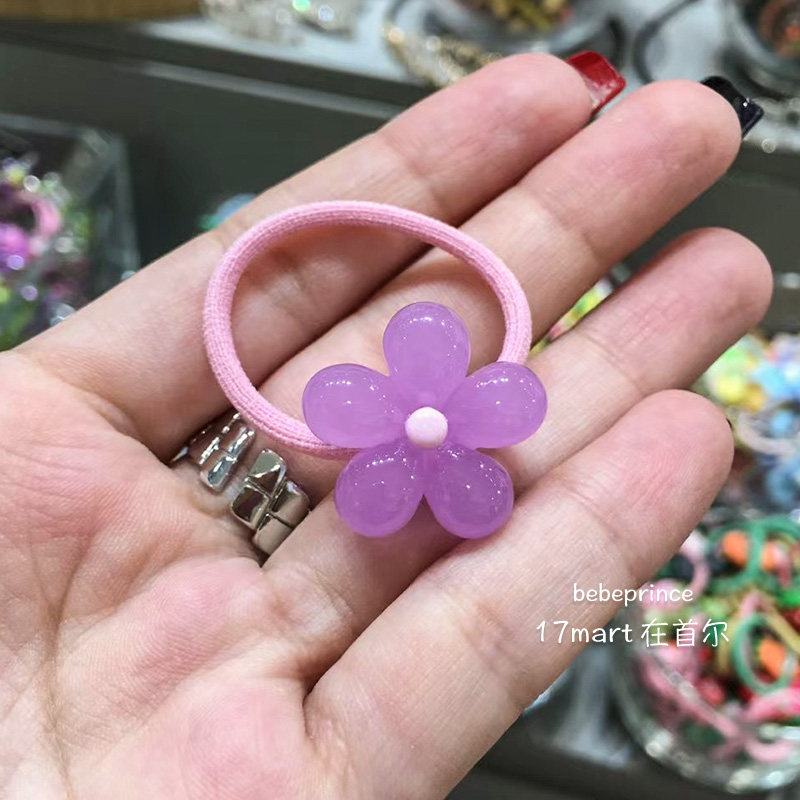韩国代购bebeprince儿童彩色亚克力花朵发绳小朋友不伤发头绳皮筋,淘宝优惠券,粉丝福利购,淘宝优惠卷
