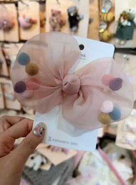 韩国南大门inpink高端儿童发饰手工蝴蝶结糖豆发夹边夹