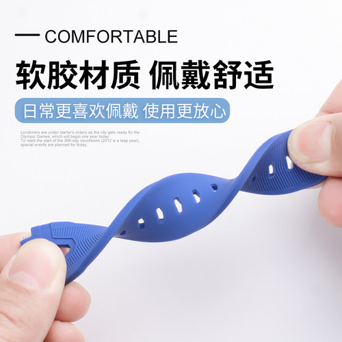 适用于Honor荣耀亲选儿童电话手表表带视海卫家W251全网通4G版男女孩学生硅胶透气替换手腕带配件非原装表链 - 图1