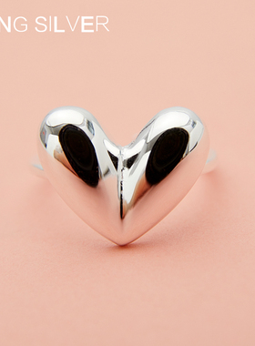 烽之银女款纯银爱心戒指心形